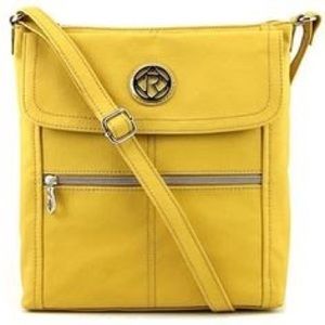 Yellow Leather Crossbody Handbag